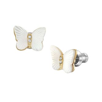 Krásné bicolor náušnice pecky Radiant Wings JF04422710 Fossil