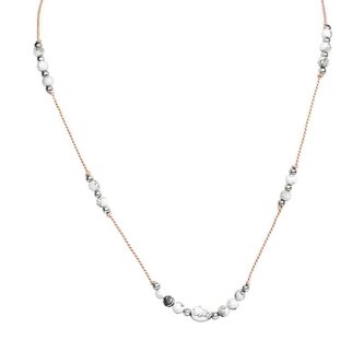 Šňůrkový náhrdelník s korálky z howlitu HE15K3S-LP Agato