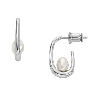 Kruhové náušnice s umělou perlou Agnethe SKJ1797040 Skagen