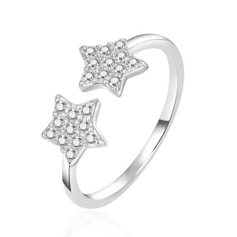 Otevřený stříbrný prsten Hvězdy se zirkony AGT-R11W Agato / Obvod: 52 mm - 52 mm