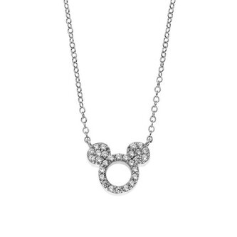 Třpytivý stříbrný náhrdelník Mickey Mouse N901464RZWL-18 Disney