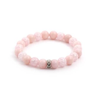 Korálkový náramek z jadeitu a syntetického křišťálu MINK04/17 Agato