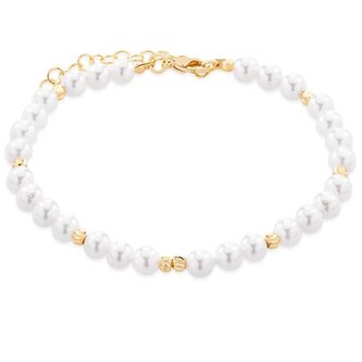 Elegantní náramek se syntetickými perlami VSB0179G Troli