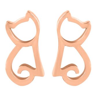 Moderní bronzové náušnice Kočka Troli