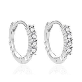 Kruhové stříbrné náušnice s čirými zirkony AGT-E065KW Agato