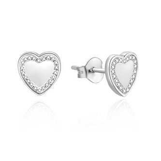 Romantické stříbrné náušnice Srdíčka AGUP903 Beneto