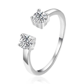 Otevřený stříbrný prsten se zirkony AGT-R01W42 Agato / Obvod: 57 mm - 57 mm