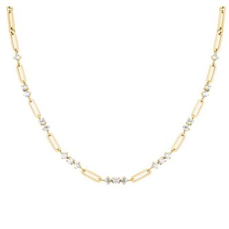 Luxusní pozlacený náhrdelník s krystaly Graduated JNGCG-J1018 Rosefield