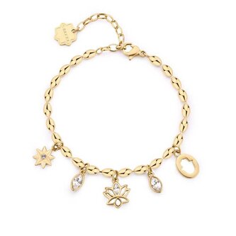 Jedinečný pozlacený náramek s přívěsky Chakra BHKB252 Brosway