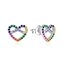 Srdíčkové stříbrné náušnice s barevnými zirkony AGT-E173PC Agato
