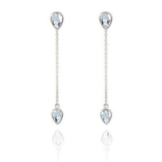 Půvabné dlouhé stříbrné náušnice s topazy TOPAGUP2719 Beneto Exclusive