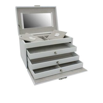 Exkluzivní bílá šperkovnice s krokodýlím vzorem Caiman 20135-1 Friedrich Lederwaren