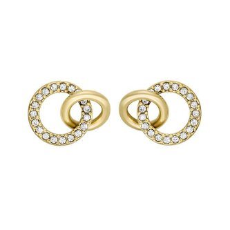 Třpytivé pozlacené náušnice s kroužky Hazel JOF00969710 Fossil