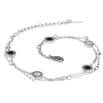 Dvojitý ocelový náramek na nohu s ozdobami Troli