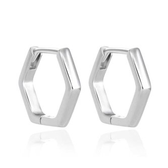 Moderní stříbrné náušnice Šestiúhelník AGT-E226K Agato