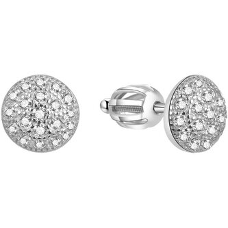 Stříbrné třpytivé náušnice AGUP1462S Beneto / Průměr: 0,6 cm