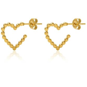 Romantické pozlacené náušnice ve tvaru srdce Troli