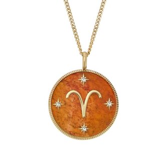 Pozlacený náhrdelník znamení Beran Written in the Stars JF04838710 Fossil