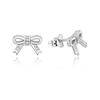 Něžné stříbrné náušnice s čirými zirkony AGUP2253 Beneto