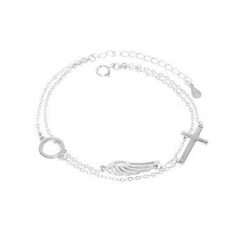 Módní dvojitý náramek ze stříbra AGB748/21 Beneto