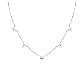 Romantický ocelový náhrdelník se srdíčky JNRHS-J1006 Rosefield