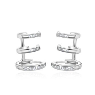 Módní stříbrné náušnice se zirkony AGUC3378 Agato