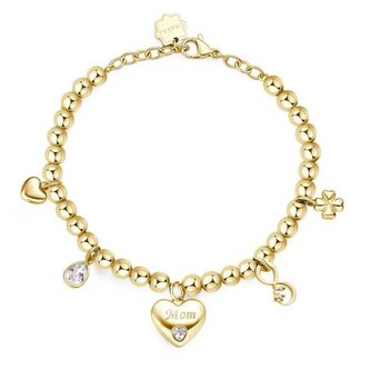 Pozlacený kuličkový náramek s přívěsky Maminka Chakra BHKB166 Brosway