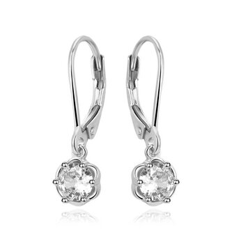 Slušivé stříbrné náušnice s čirými zirkony AGUC3340-W Beneto