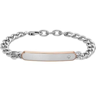 Stylový ocelový bicolor náramek pro muže JF04395998 Fossil