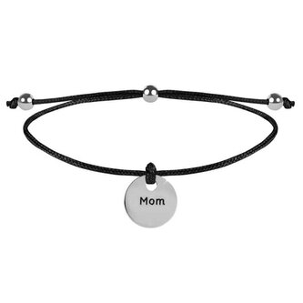 Šňůrkový náramek Maminka černá/ocelová Troli
