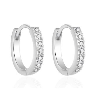 Stříbrné kruhové náušnice s čirými zirkony AGT-E060KW Agato