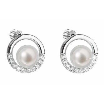 Stříbrné náušnice pecky s pravými perlami Pavona 21022.1B Evolution Group