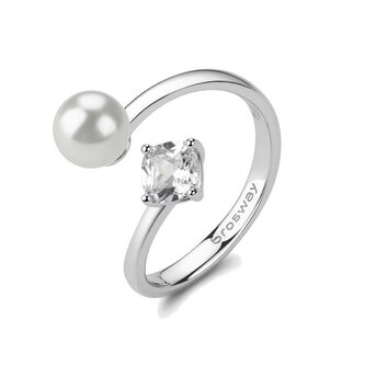 Půvabný stříbrný otevřený prsten Infinite White Fancy FIW147 Brosway / Obvod: 58 mm - 58 mm