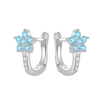 Slušivé kytičkové náušnice se zirkony AGUC3334-BL Beneto