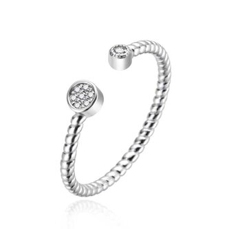 Okouzlující otevřený stříbrný prsten se zirkony AGT-R69W Agato / Obvod: 62 mm - 62 mm