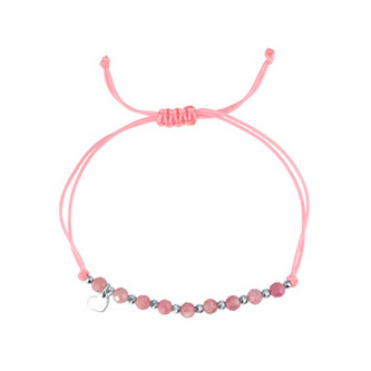 Růžový textilní náramek s turmalínem 13059.3 Evolution Group