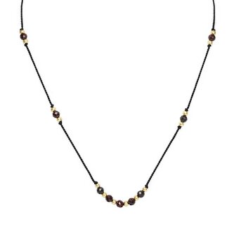 Šňůrkový náhrdelník s korálky z granátu HE21K3G-BK Agato