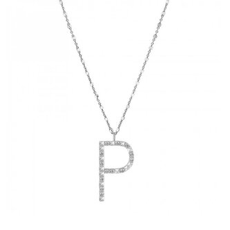 Stříbrný náhrdelník s přívěskem P Cubica RZCU16 (řetízek, přívěsek) Rosato