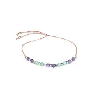 Šňůrkový náramek s amazonitem a ametystem HE25R3S-LP Agato