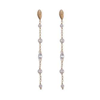 Visací pozlacené náušnice s pravou perlou AL4923-Oro Alisia