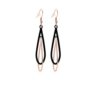 Elegantní bicolor náušnice z oceli VSE009RB-PET Troli