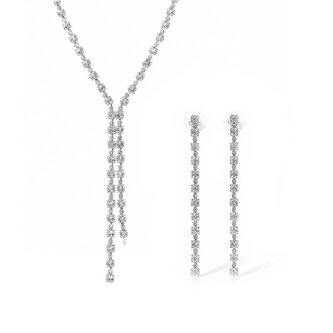 Úchvatná sada šperků s čirými krystaly (náhrdelník, náušnice) Troli