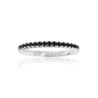 Stříbrný prsten s černými kubickými zirkony Ellera SJ-R2869-BK Sif Jakobs / Obvod: 52 mm - 52 mm