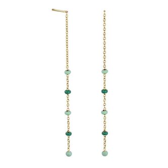 Fashion dlouhé pozlacené náušnice Emerald JEETG-J722 Rosefield