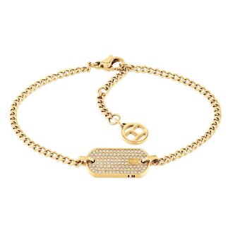 Dámský pozlacený náramek s krystaly Dog Tag 2780864 Tommy Hilfiger