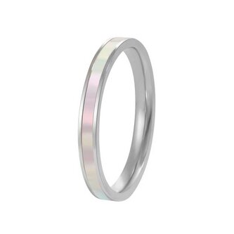 Elegantní ocelový prsten s perletí Troli / Obvod: 49 mm - 49 mm