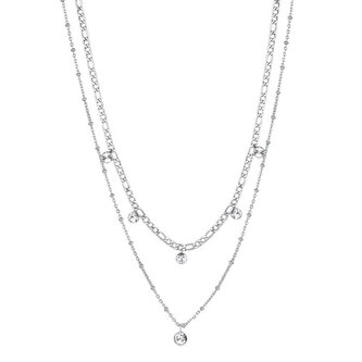 Ocelový dvojitý náhrdelník s krystaly Symphonia BYM81 Brosway