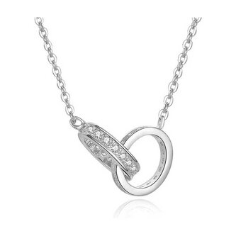 Stříbrný náhrdelník s propojenými kroužky AGS1228/47 Beneto