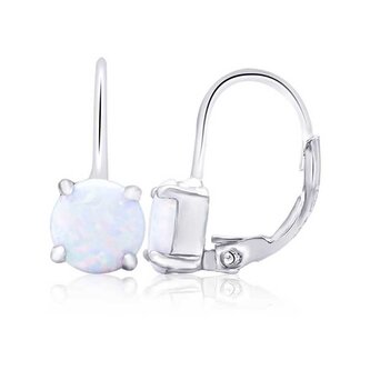 Krásné stříbrné náušnice se syntetickými opály AGUC2254 Beneto