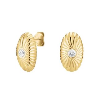 Výrazné pozlacené náušnice Solitaire JEBTG-J1202 Rosefield